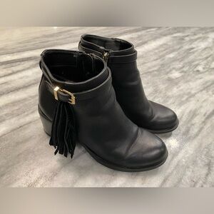 Circus by Sam Edelman Black Ankle Booties with Fringe